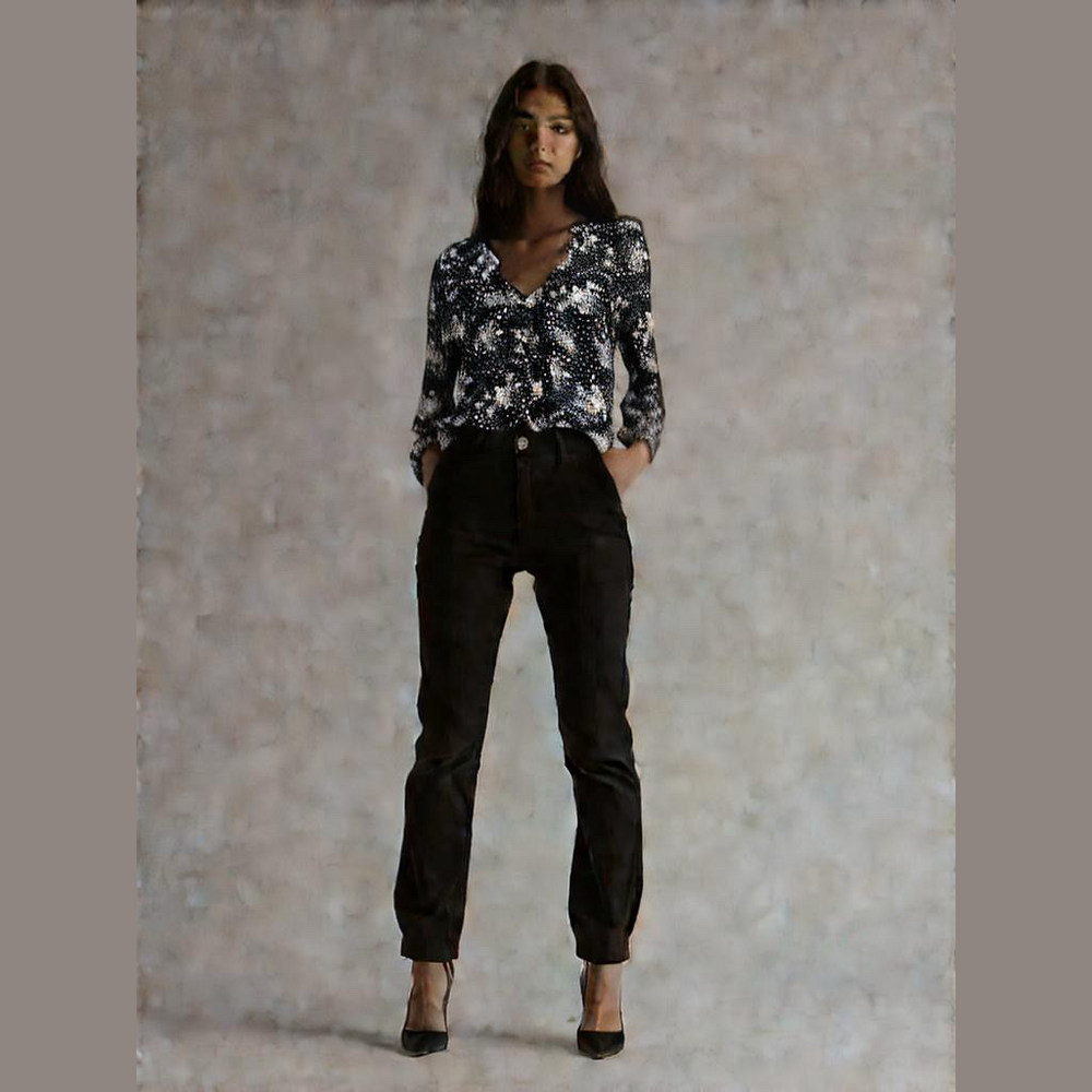 Tempted Los Angeles Black Floral Blouse Size Medium